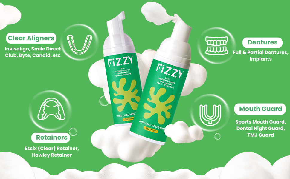 3-in-1 Aligner Cleaner Foam, Mouthwash & Toothpaste- Watermelon Jasmine